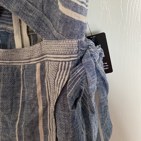 Linen blend cut out express faux wrap dress. - Picture 7 of 7